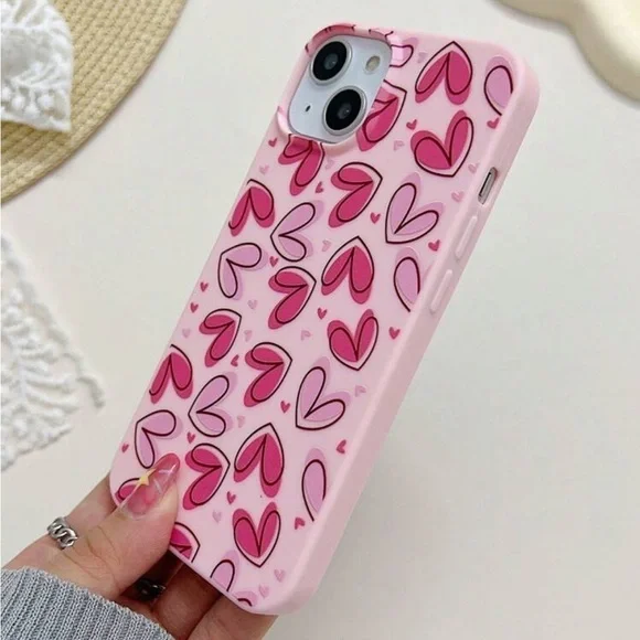 ⚠️Clearance iPhone 14/Pro/Pro Max Pink Hearts Phone Case - Picture 4 of 4